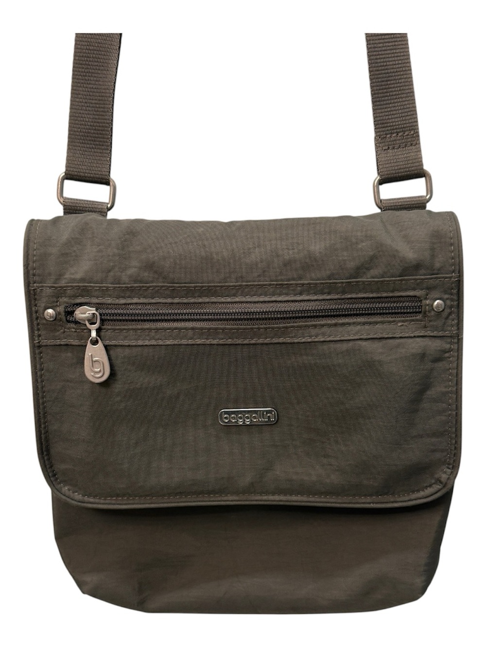 Baggallini Grey Nylon Crossbody Flap Bag